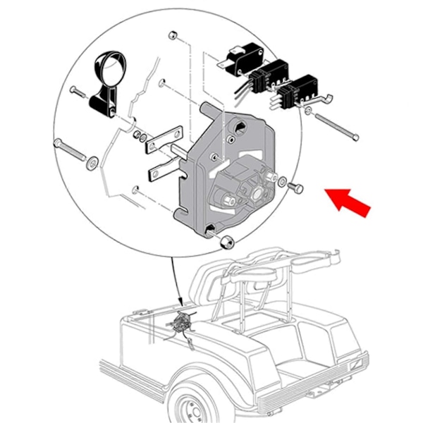 Framover Revers Bryter Monteringssett med Håndtak 101753005 Kraftig Erstatning for Club Car DS Modeller 1996?Og Opp 48V