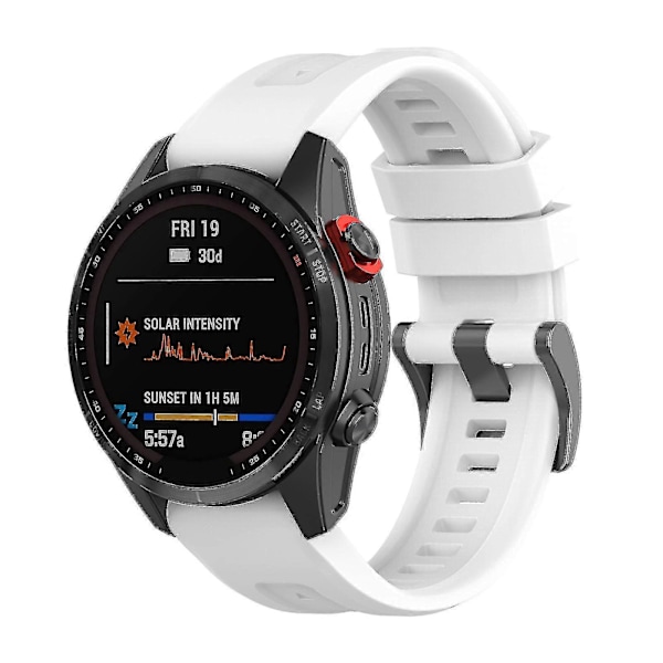 Silikonarmbånd 26 mm for Garmin Fenix 7x/6x/5x klokke White