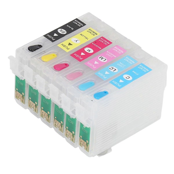 6 stk. blækpatroner Kompatibel genopfyldningserstatning med permanent chip 6 farver til inkjetprinter T0811N T0812N T0813N T0814N T0815N T0816N
