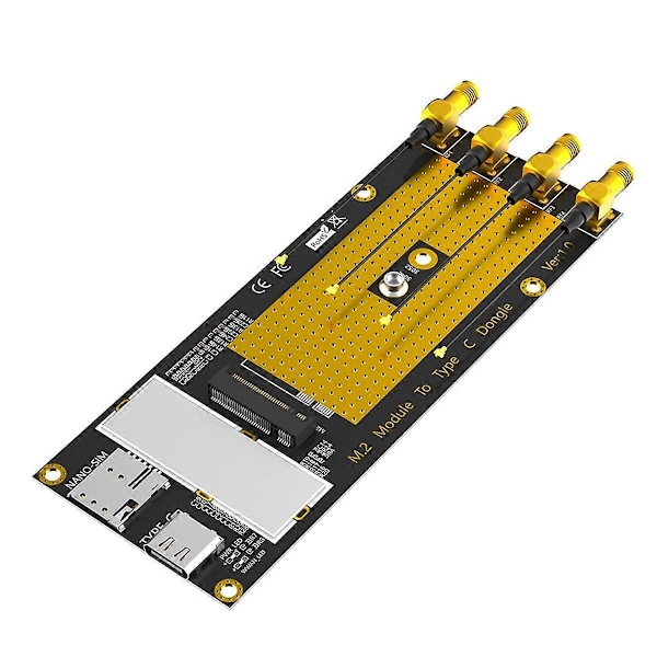 M.2(M.2) 3G/4G/5G-modul till Typ C /USB 3.0-adapter med NANO SIM-kortplats för RM500Q/RM500U /GM800/ SIM8200-modul