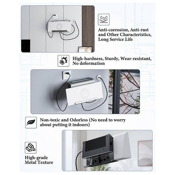 Til Gen 3 Router Mount, Mesh Router Gen3 & Strømforsyning 2-i-1 Metal Vægbeslagssæt, til Monteringssæt