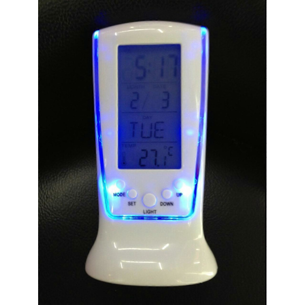 1 stk Termometer Digital Vekkerklokke Lampe Nattlys Projeksjon LED