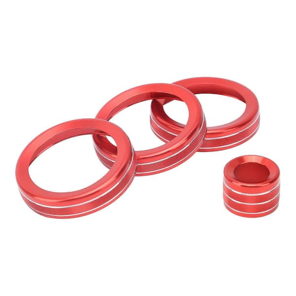 4 stk. A/C Knott Ring Trim Volumjustering Dekor Passer for Range Rover Evoque 2012-2018 Rød