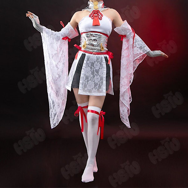 Spel Naraka Bladepoint Cosplay kostym Tsuchimikado Kurumi Cosplay Vita strumpor Uniform kostym Otaku Kaori Costume XL