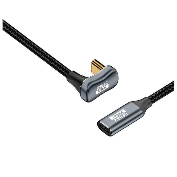 PD 100W USB C - Type C Kulma OTG Datakaapeli USB 3.2 Gen 2 10Gbps Datasync 5A Virransyöttö 4K60Hz, G