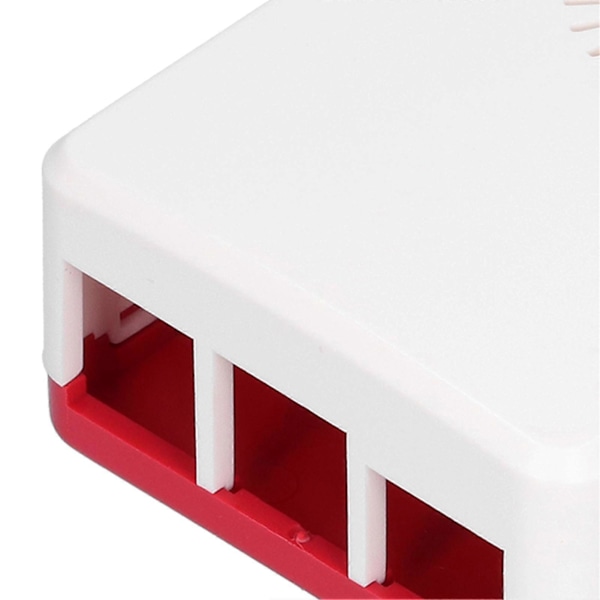 Kotelo Raspberry Pi 4B ABS-kuorelle, jäähdytyselementti, yksinkertainen irrotettava yläkansi, suojaava kotelo, yläosa valkoinen, alaosa punainen