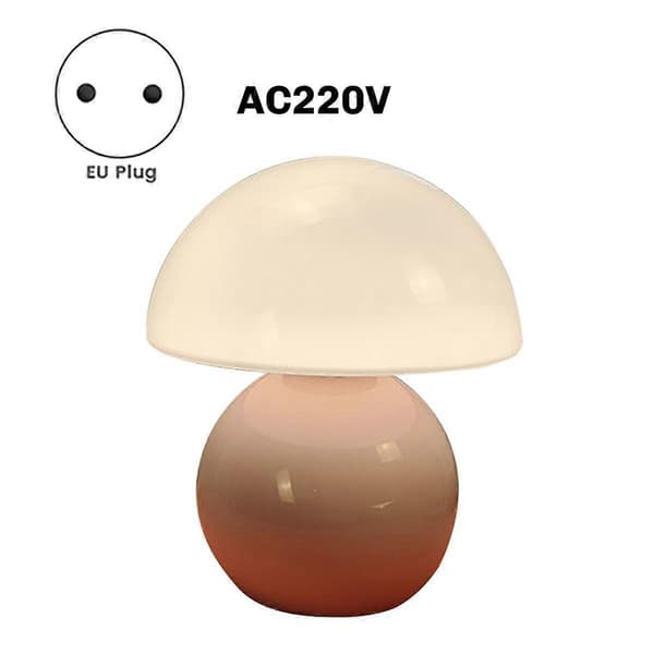 Sopplampe Bord Nattbordslampe for Soverom Søt Mini Mid Century Moderne Lampe Dimbar Rosa EU Plugg