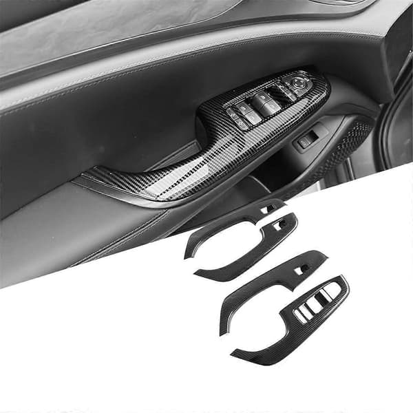 Bilfönsterhiss Strömbrytare Knappskydd Inre Dörr Armstöd Trim Panel Kolfiberfärg för Seal / ATTO 4