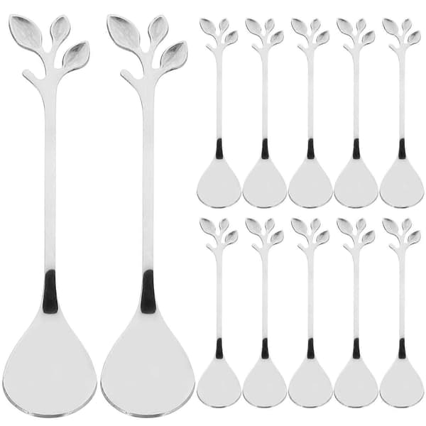 12 st Rörskedar i Rostfritt Stål, Barskedar, Cocktailskedar, Drinkrörskedar