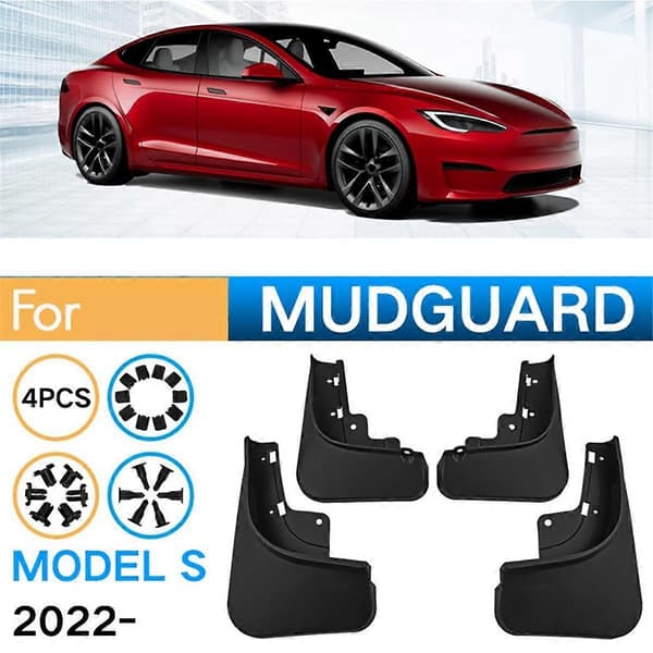 4 st Bil Stänkskydd Mud Flaps Stänkskydd för MODEL S 2022 2023 2024 Biltillbehör