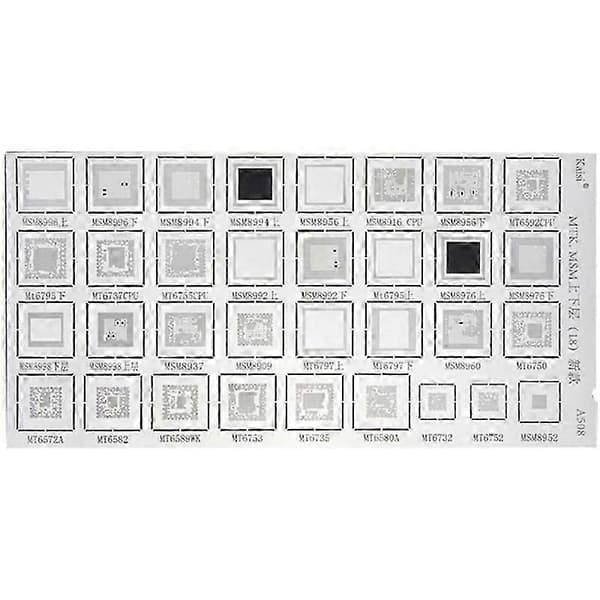 4 stk. Universal BGA-stencil for MTK MSM iPad CPU RAM PM Power IC Reball Pin Direkte Varme Mal