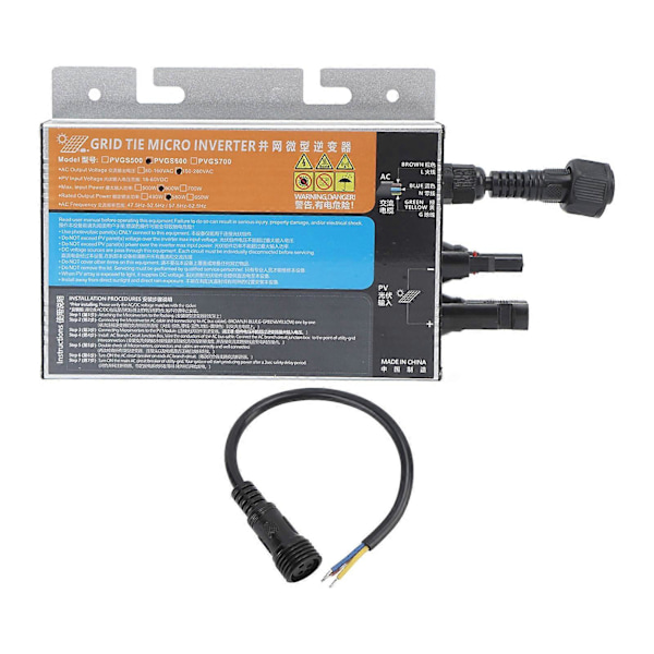 600W Grid Tie Inverter Solar Micro Inverter Power Sinusbølge Inverter Høj Strøm Ø-beskyttelse AC