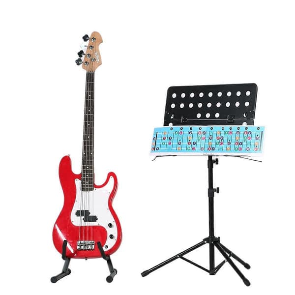 Bas Greppbräda Notdiagram Gitarrnoter Affisch Illustrerad Affisch för Gitarr Basgitarr Tillbehör