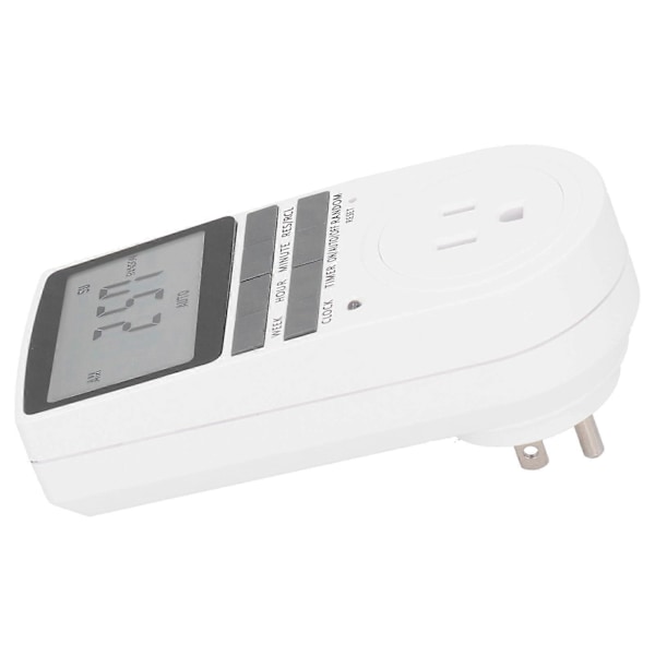 15A LCD Display Energibesparende Timer Stikkontakt Husholdningsapparater Tidsstyring