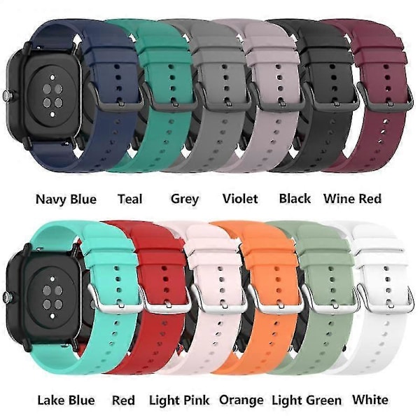 Silikonklokkereim for Huami Amazfit Gts 2 Mini-reim Smartklokkereim Sportsarmbånd for Xiaomi Amazfit Gts 2 Mini-reim blue silver1016