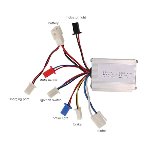 24V 250W Elektrisk DC Motor Kontroller Kit Med 55T Kjedehjul 146L Kjede for Mini Sykler Elektrisk Scooter Motorsykkel