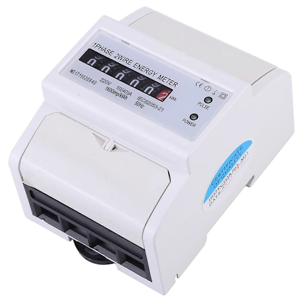 1-fas 2-tråds DIN-skena Elektronisk Energimätare KWh 10(40)A