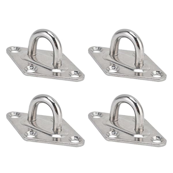 4-pack 304 Rostfritt Stål Ögleplatta Rostbeständig Ögleplatta Krok för Fixering av Rep Ståltrådar