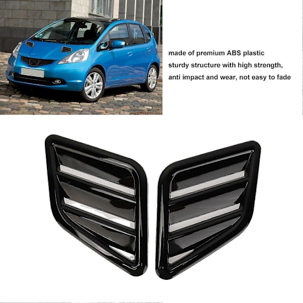 2 stk. Motorpanser Luftventil Deksel ABS Front Øvre Panser Luftuttak Grill Erstatning for Ford Blank Svart