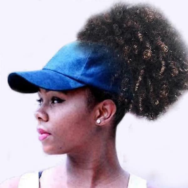 Dam Ponytail Keps Baseball Visir Keps Rygglös Rufsigt Lockig Hårknut Hatt För Sommar White