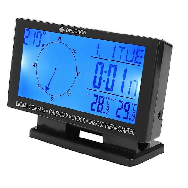 CD60 Multifunktionelt Digitalt Bil Termometer Måler med Tidsnavigationsfunktion