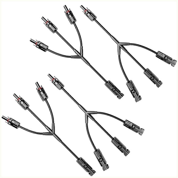 2 par Y-stil solcellekonnektor DC 1000V FMMM+MFFF til parallelforbindelse mellem solpaneler solcellekabel samling