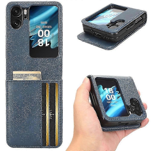 Läderfodral för Oppo Find N2 Flip Blue