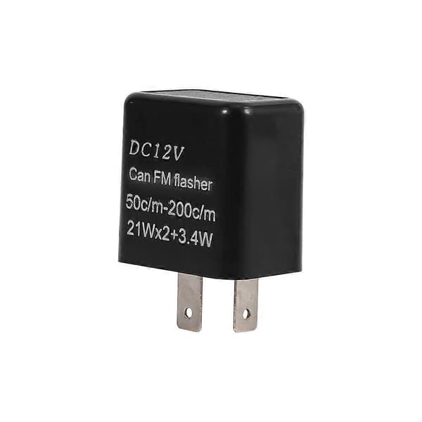 Universal Motorcykel Blinklysindikator 2-Pin Hastighedsjusterbart LED Blinkrelæ 12V Sort