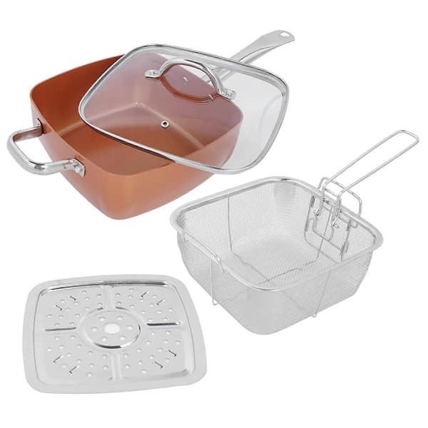 4 stk. sæt rustfrit stål non-stick stegepande multifunktionel kasserolle køkkenudstyr