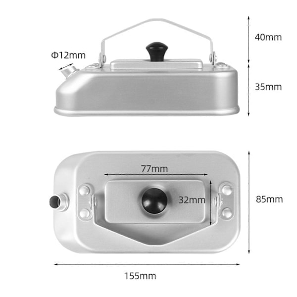 300ml Campingkittel Portabel Liten Kapacitet Rektangel Gryta Livsmedelsgodkänd Multifunktionell Kokkärl Aluminium Utomhus Picknick Vandring Kokande Vatten Gryta Camping
