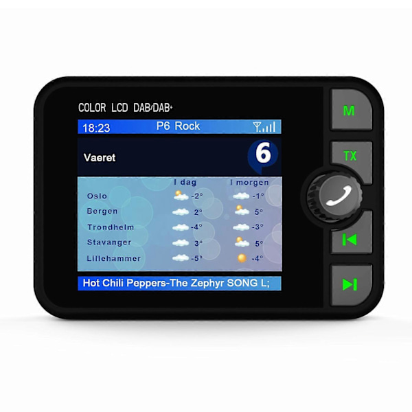 Auton /+ Vastaanotin Yleiskäyttöinen Digitaalinen Radio Bluetooth MP3-musiikkisoitinadapteri FM-lähetyksellä ja LCD-näytöllä
