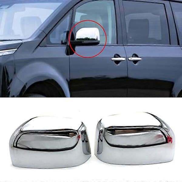 2 st ABS Krom Sidospegelkåpa för Delica D5 2020 Spegelskydd Trim
