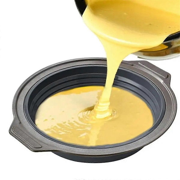 Rund Form Silikone Foldbar Kagebageform Mousse Fondant Cylinderform til Konditori Dessert Gelé Fremstilling, Grå