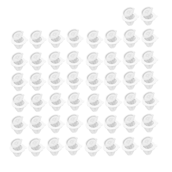 50 st Bärbara Kaffefilter, Återanvändbara Non-Woven Kaffefilter, för Inkapsling av Malet Kaffe/Te, Häll över Vit