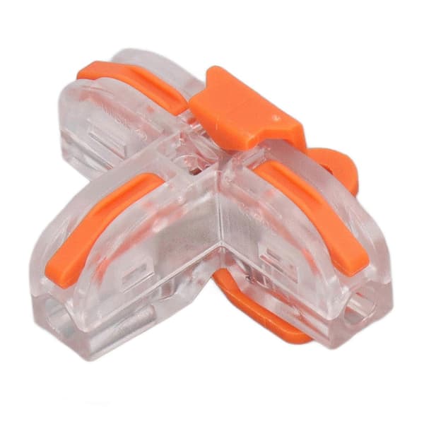 10 st Trådanslutningsset T-typ Koppar PC-skal Transparent Snabb skarv Terminalblock Orange