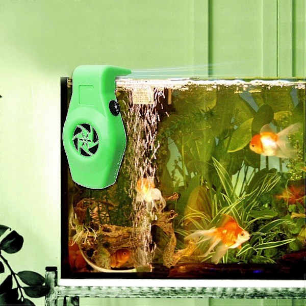 Akvariekøler, fisketank køleventilatorsystem lavt støjniveau køleventilator akvarium mini akvariekøler Green
