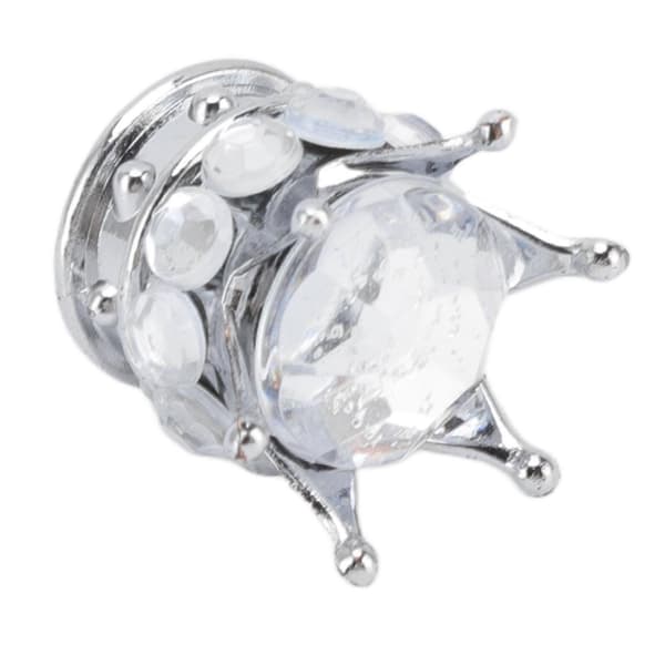 4 Stykker Dekk Hjul Ventilhette Kron Diamant Stil Universell for Biler Lastebiler Sykler Hvit