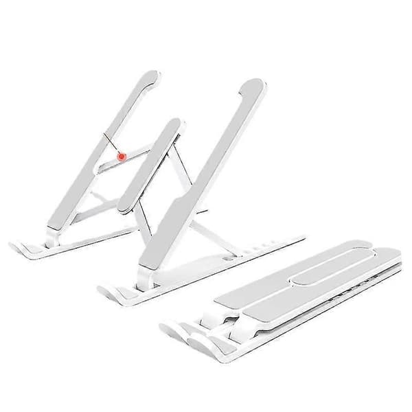 Vikbart Laptopställ Justerbart Portabelt Skrivbordsställ för Laptop (svart) (5-e-0) White