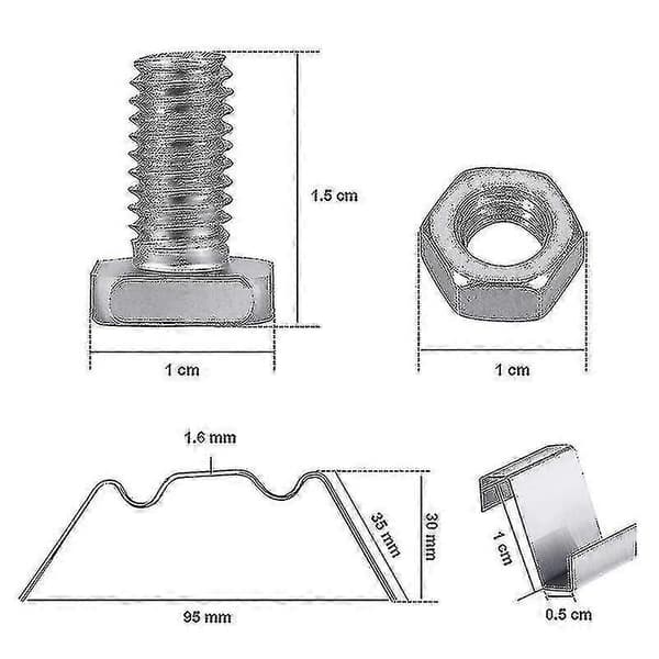 400 stk. drivhus reparations sæt inkl. 100 glasclips med wire clips 100z overlap clips og 100 gree