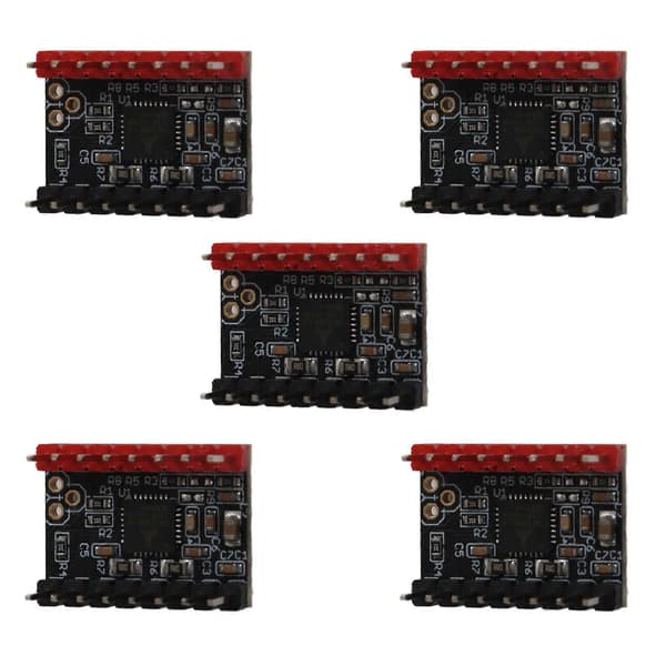 5 Sett Stegmotordriver UART-modus Ultra Stille Modul med Kjøleribbe TMC2209 Tilbehør