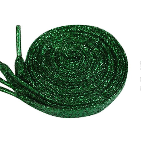 110cm Moderne Flade Glitter Farvede Sko Snørebånd Canvas Sneaker Snørebånd Snor Grass Green
