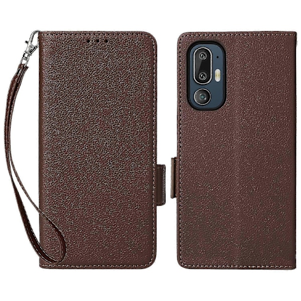 Telefondeksel for HTC U24 Pro 5G Lærdeksler Brown