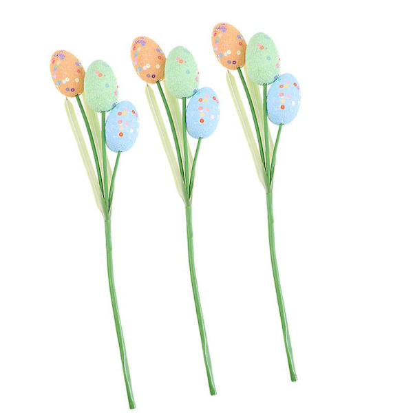 3 st Påskäggspyssel Äggdekoration Blomsterstavar