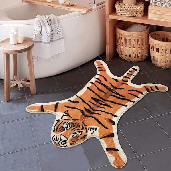 Tflycq Barnrumsmatta Tiger Lekmatta 81 x 53 cm Personlig Mjuk Lekrumsmatta Plysch Halkfri Maskintvättbar Barnmatta För Vardagsrum Klassrum