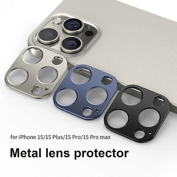 Telefon Kameralinse Film Titanium Legering Metal Præcis Hulpositionering Anti-fald Anti-ridse Linse Beskyttelsesetui Kompatibel Iphone 15Pro/15Pro Max