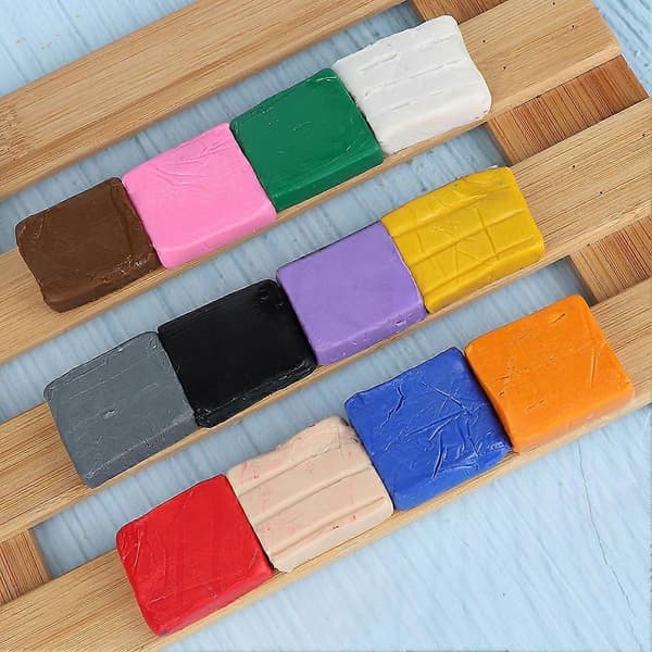 12 Farger Polymerleire Sett Polymerleire Hånd DIY Leke Modellering Polymerleire Læring for Barn