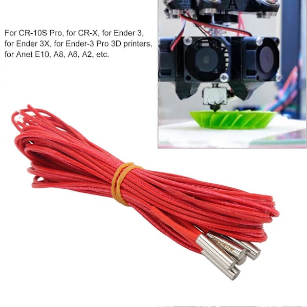 5 stk. varmeelementpatron DC 24V 40W rustfritt stål 6x20mm tilbehør for 3D-printer 1,5m / 4,92ft