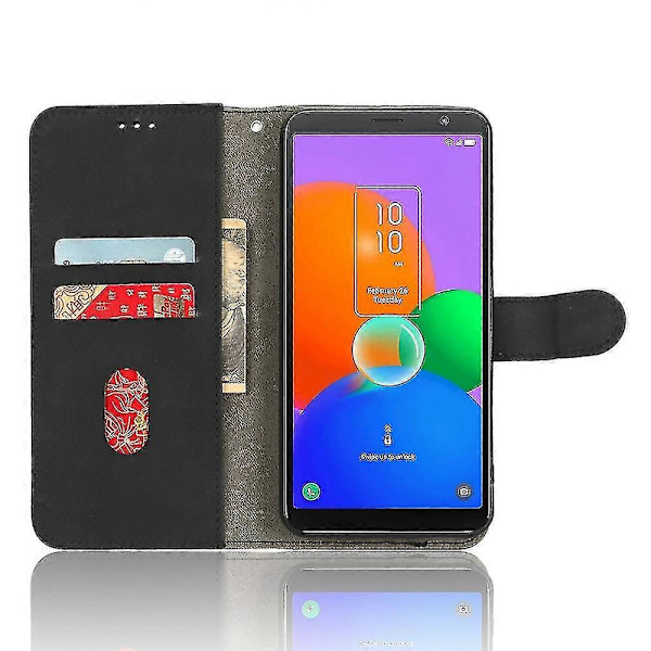 Til Tcl 403 Mobiltelefon Etui Stativ Tegnebog Stødsikker Tpu+pu Læder Telefon Cover Black