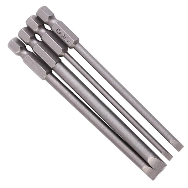 4 stk. 100mm S2 Legert Stål 1/4 \" Hex Skaft 3mm-6mm Magnetiske Slisseskrujern Bits