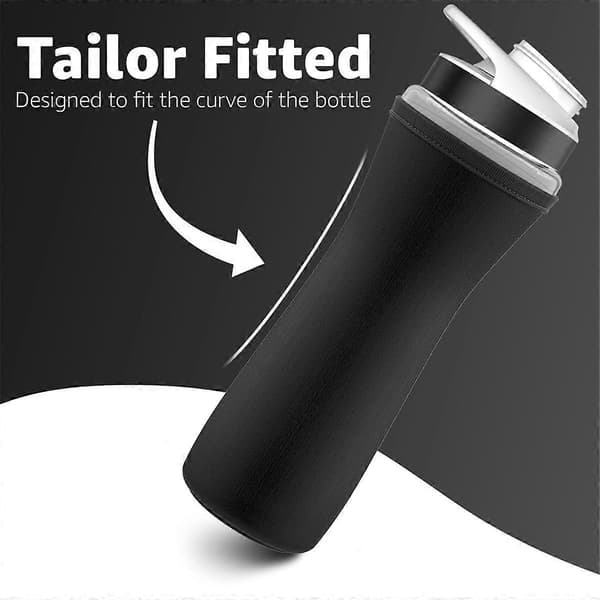 22oz Sleeve til Cirkul Vandflaske Passer til Plastik- og Rustfri Stålflasker Neopren Svedabsorberende Materiale Sort